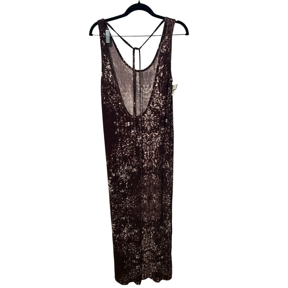 Nikita Eggplant Color Printed Maxi Dress Mediun